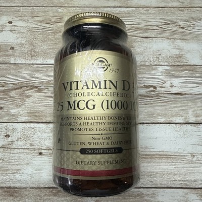 Solgar Vitamin D3 Cholecalciferol 1000 IU 250 Softgels