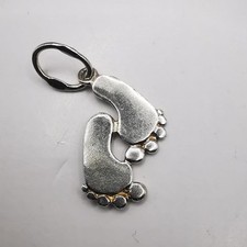 Ciondolo vintage elegante fatto a mano in argento 925 0,79" (2 cm) L 0,47"...