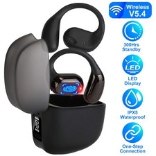 Wireless V5.4 Open Ear Earbuds with Earhook LED Display Charging Case IPX5 Wa...