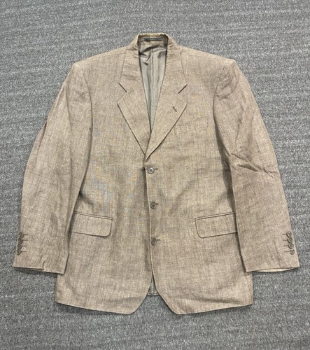 Saint Laurent, Vintage Yves Saint Laurent Blazer Herren 50R 40 Braun Leinen Anzug Sakko YSL Vintage