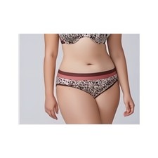 Lane Bryant Cotton Hipster Panty With Striped Waistband Animal Print 14/16