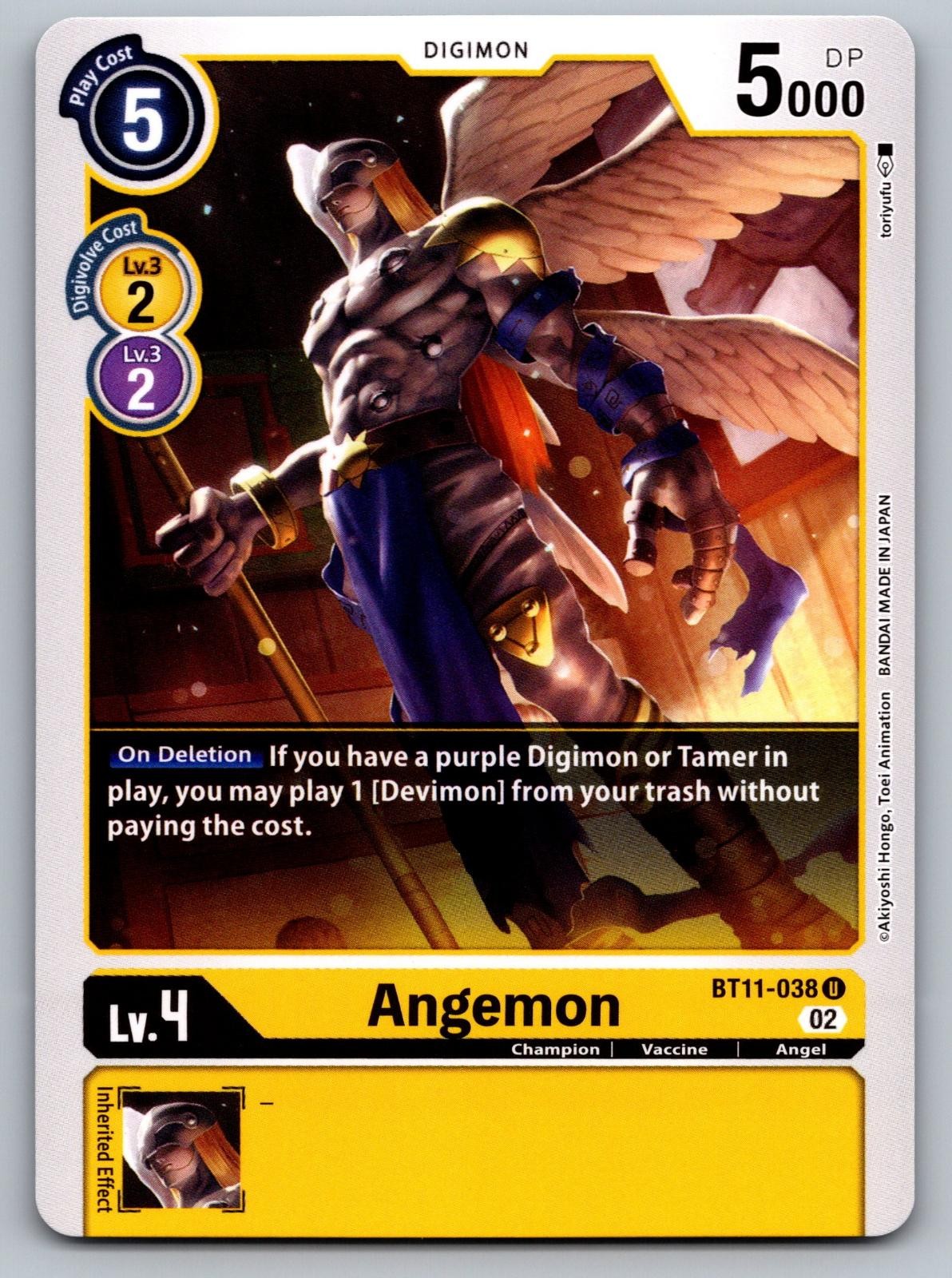 Angemon BT11-038 U Uncommon Dimensional Phase Digimon Near Mint
