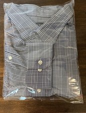 Chaps Ultimate Non-Iron Regular Fit Plaid Shirt Blue/White 18-18.5 34/35