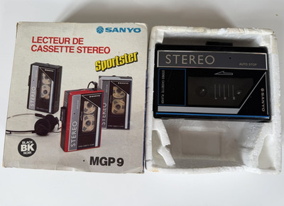 SANYO Sportster MGP9 tragbarer Stereo-Kassettenspieler Auto Stop schwarz