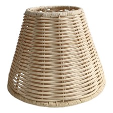 Retro Rattan Lampshade: Replacement Pendant Light Cover - E27 Woven Small