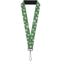 "Buckle-Down Lanyard-1.0\"-Snowflakes Green/White 22\" X 1\" Multicolor (Us Import)"