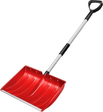 16" Wide-Portable Snow Shovel Driveway Car Snow Removal with Aluminum 52" Handle