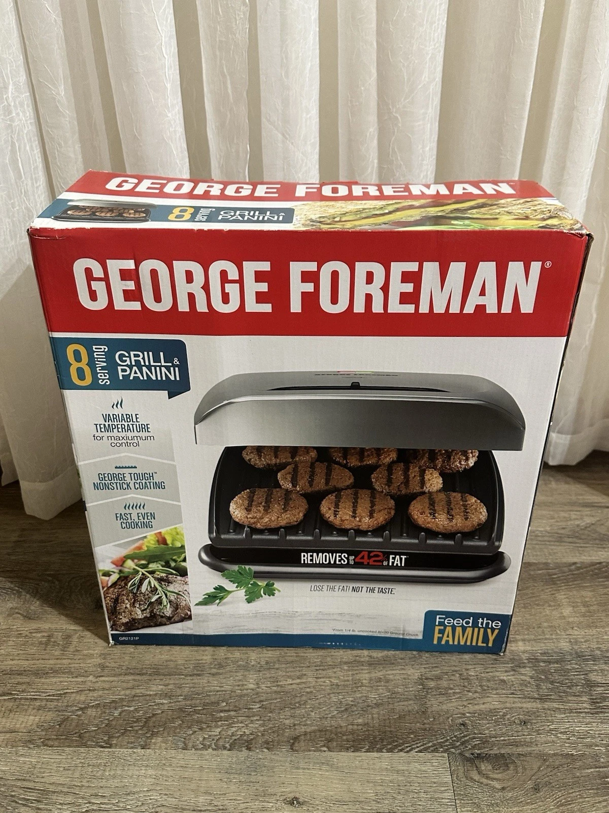 George Foreman Rapid Grill & Panini 8 Serving Non Stick Adjustable