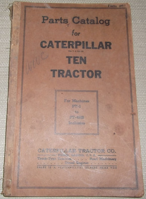 CAT CATERPILLAR TEN 10 TRACTOR DOZER PARTS MANUAL BOOK S/N PT0001-PT4929