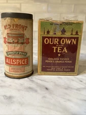 Antique The Great Atlantic & Pacific Tea Company Tea Box & Allspice Tin