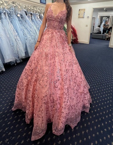 Rose Quinceañera Ball Gown Dress Size 0 + Petticoat