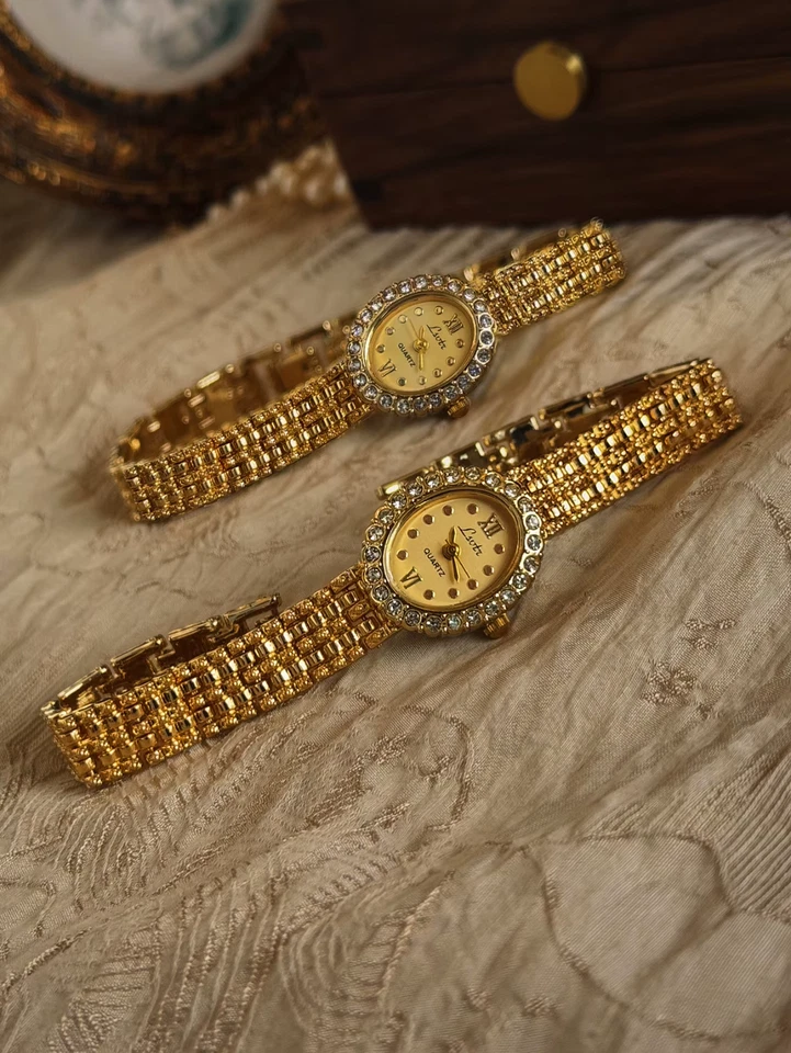Gold French Vintage Style Unique Dainty Women’s Wrist Watch Trendy Cute Gift - Image 3 of 4