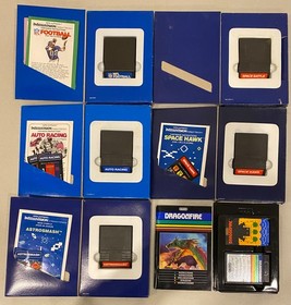 1980s MATTEL INTELLIVISION LOT OF 25 VIDEO GAMES W BOX SOME COMPLETE SLAM DUNK +