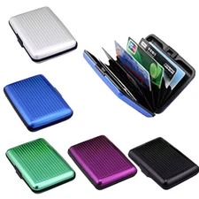 RFID Blocking Slim Metal Hard Card Case Credit Card Holder Mini Aluminum Wallets