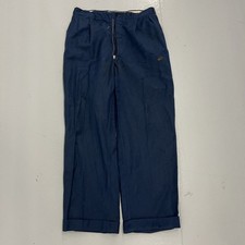 Vintage 40s Blue Wool Wide Leg Distressed Trousers 31x29 1940s True Vintage