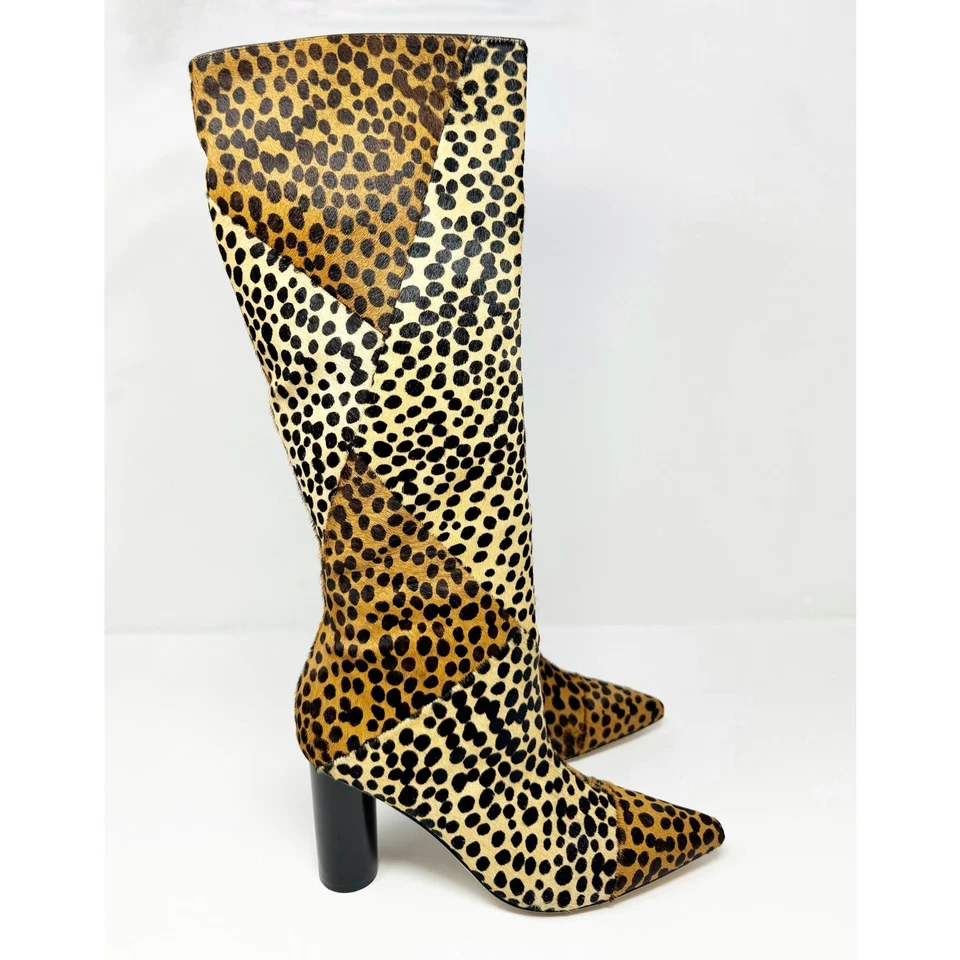 Ulla Johnson Jerri Knee High Cheetah Print Calf Cowhide Leather Hair Boots EU 40 - Image 4 of 4