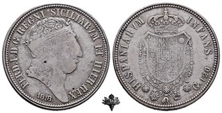 REGNO DUE SICILIE Piastra 120 grana 1818 Napoli ARGENTO Ferdinando I Borbone