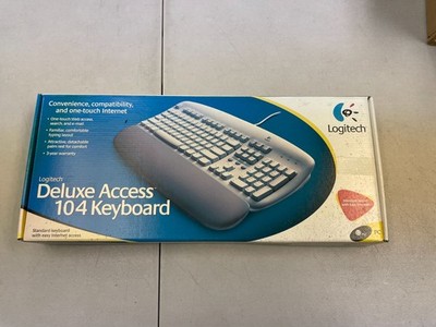 Logitech Internet Deluxe Access 104 Keyboard PS/2 Wired White NIB Sealed