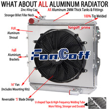 4 Rows Radiator Shroud Fan For 88-97 Toyota Surf Hilux LN106 LN111 Diesel Manual
