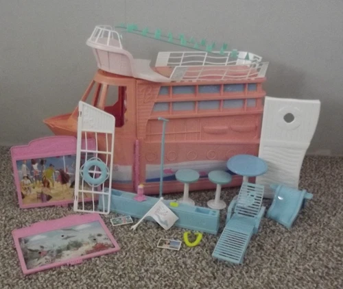 2002 Vintage Barbie Dream Boat Dance Party Yacht Cruise Ship & Few Accessories