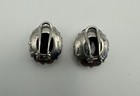 Sterling Silver 925 Lapis Lazuli Earring Clip Oval Scallop Bezel Vtg Mexico Blue — photo 5