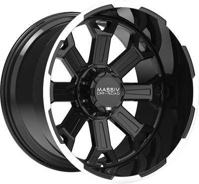 20 x10  Massiv OR2 Gloss Black Machined Wheels Fits Chevy Silverado 1500 6x5.5
