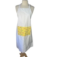 Dog Themed Apron Cooking Kitchen White Yellow Pocket