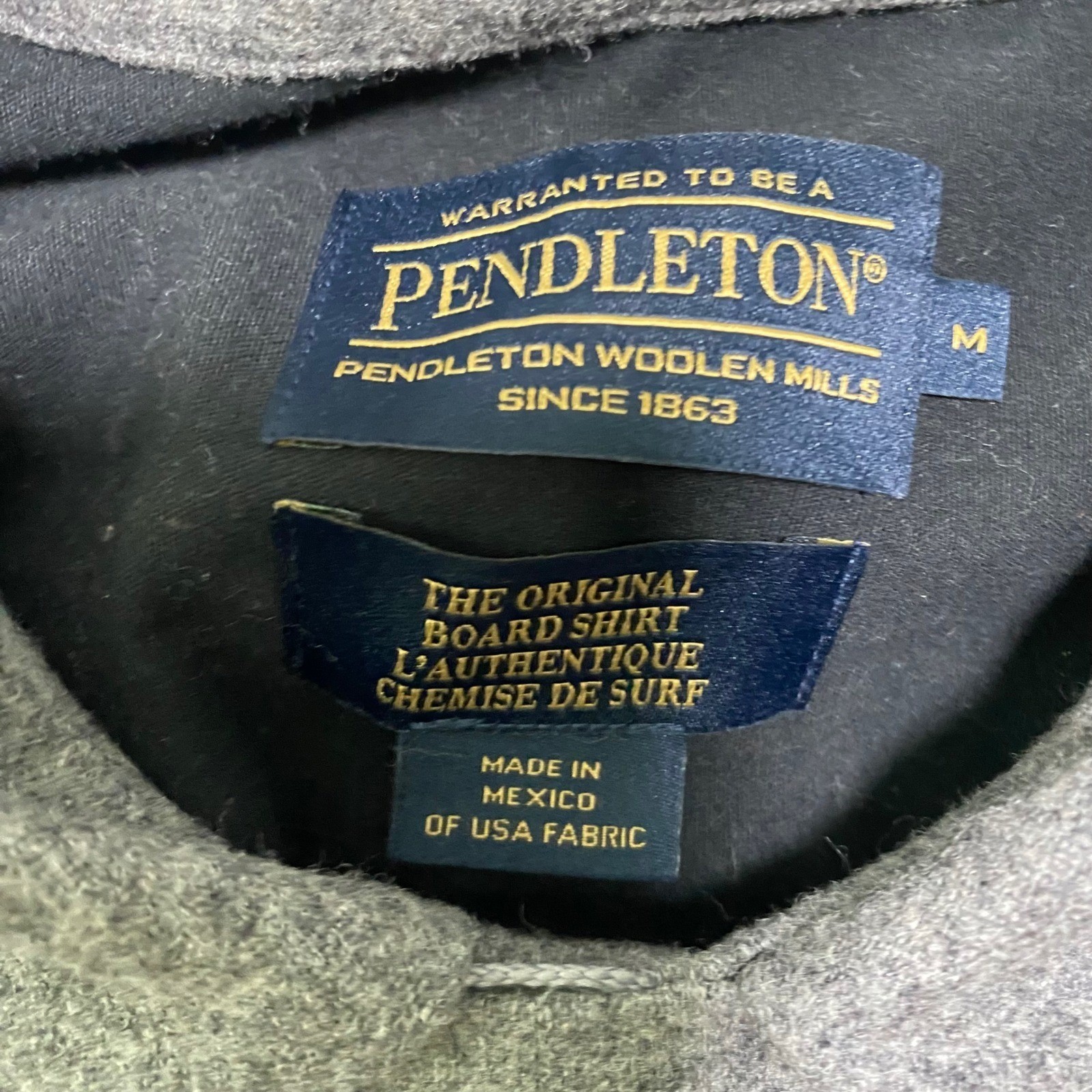 Pendleton Mens Medium Gray 100% Wool Button Up Sh… - image 3