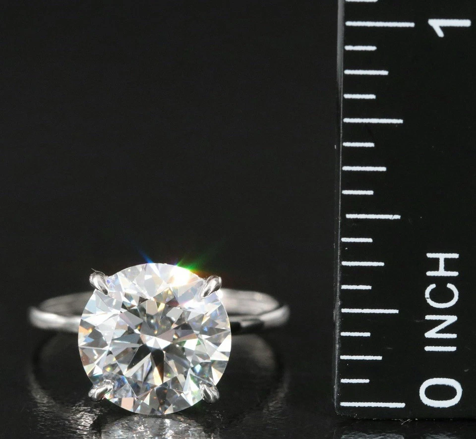 4ct Lab created VVS2 D Ideal Cut Platinum Ring-6.25. No Better Quality than this - Image 3 of 4