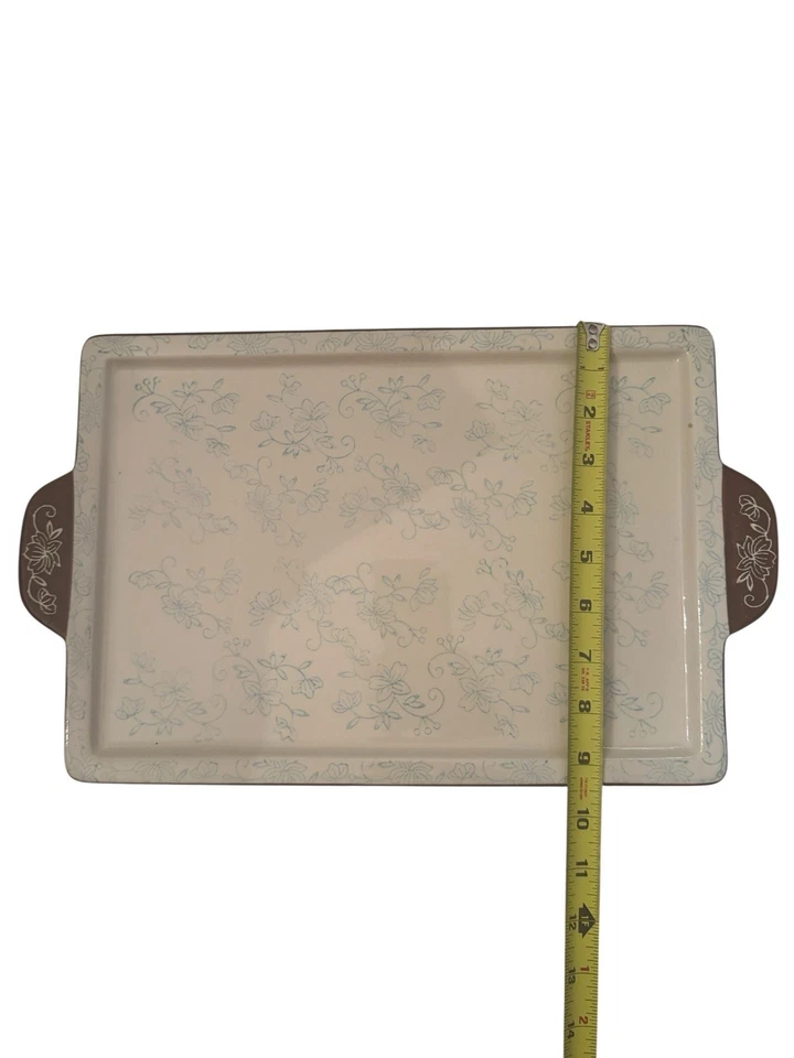 Temptations от Tara синий цветочный кружевной прямоугольный сервировочный поднос блюдо 13,5 * 9 дюймов - Изображение 3 из 4