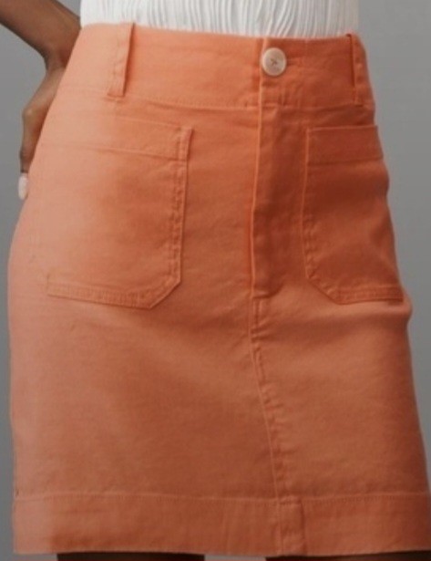 NWT Maeve By Anthropologie The Colette Mini Skirt Womens Orange Sz L vacation