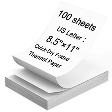 100 Sheets US Letter Size Thermal Paper Compatible with M08F/A40 Thermal Printer