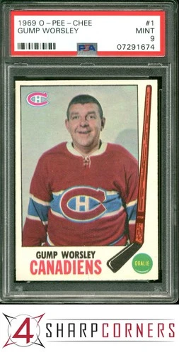 1969 O-PEE-CHEE #1 GUMP WORSLEY CANADIENS HOF POP 9 PSA 9 SET BREAK