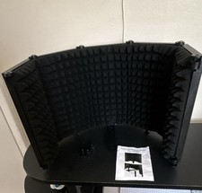 Portable Vocal Booth / Microphone Reflection Filter - Foldable Acoustic Shield