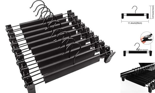 10-Pack Heavy-Duty Non-Slip Adjustable Clothing Hangers