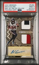 2021 PANINI OBSIDIAN ROOKIE JERSEY INK #RJINC NICO COLLINS 15/25 PSA 9 AUTO 9