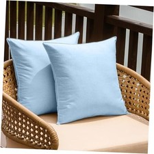 Outdoor Waterproof Throw Pillow Covers Set of 28" x 28" Pack of 2 Light Blue