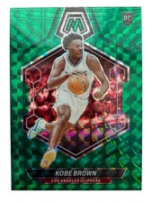 2023-24 Panini Mosaic - Rookies Kobe Brown #209 Green Mosaic Prizm (RC) Clippers