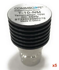 Lot of 5 Commscope Andrew T-10-NM Termination Load N-Male 10W DC-3GHz