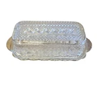 Vintage Wexford Pattern Anchor Hocking Glass Butter Dish Pressed Glass