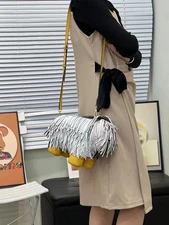 WOMENS HANDBAGS EVERY FASHION Shaggy Dog Fringe Novelty Crossbody Bag