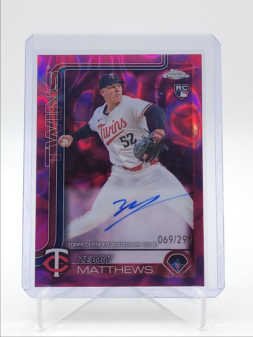 ZEBBY MATTHEWS 2025 TOPPS CHROME UPD ROOKIE MAGENTA PURPLE RC AUTO /299 Q3967