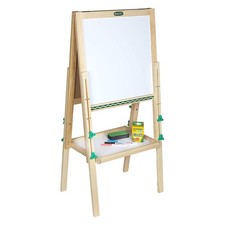 Crayola Kids Mini Dual Sided Wooden Art Easel w/ Chalkboard  Dry Erase Supplies