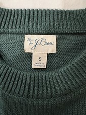 J Crew Cotton Crewneck Knit Sweater Green Size Small Men  s NWOT