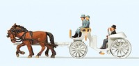 Preiser Ho 1:87 30496 Pferde-Hochzeitskutsche Offen Neu Ovp
