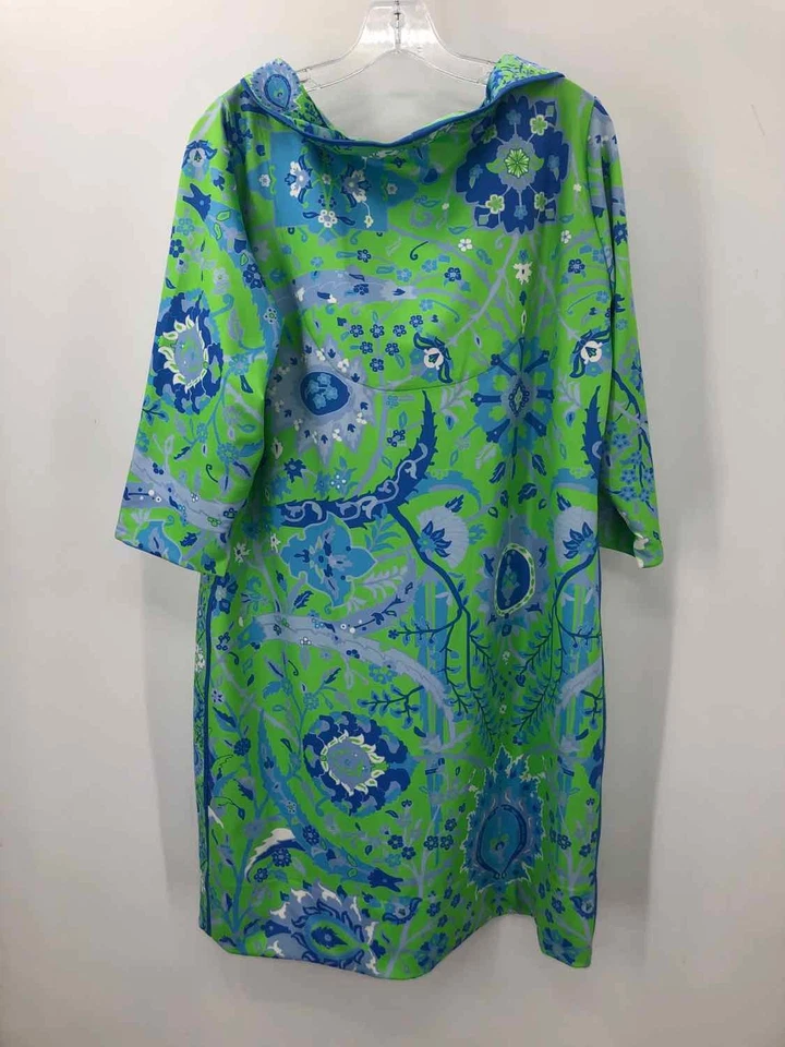 Pre-Owned Gretchen Scott Green Size XXL Knee Length Shirt Dress - Image 2 of 3