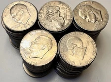 100 Eisenhower IKE Dollars 1971-1978 P & D Mixed Dates