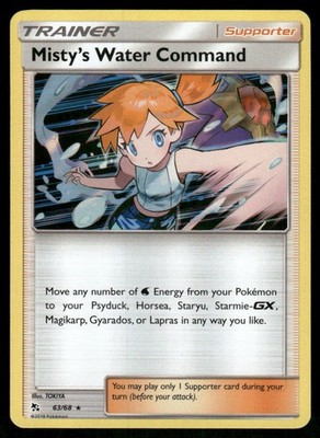 Misty's Water Command 63/68 Holo Rare Hidden Fates Pokemon Holo Near Mint