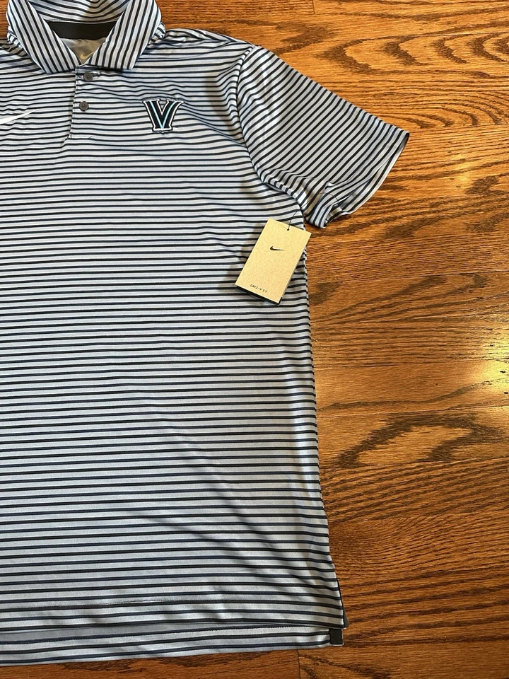 Nike Villanova Wildcats Dri-FIT Tour Golf Polo Mens 3XL Striped Blue Grey NWT - Image 3 of 4