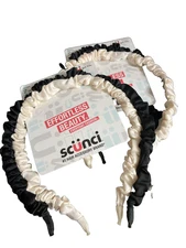 Scunci Effortless beauty Headband Satin Black And White 2x 2 Pk (4 in Total)